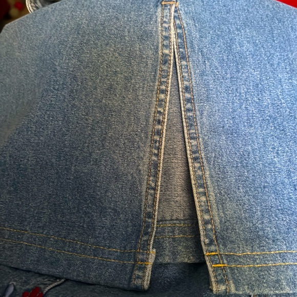 Vintage JLNY Denim Jumper Dress Prairie Flower Embroidery Women’s Size M - Picture 11 of 11